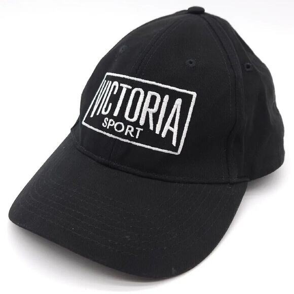 Victoria’s Secret‎ Sport Strapback Black Hat Cap Adjustable Workout Gym Running - Picture 1 of 7